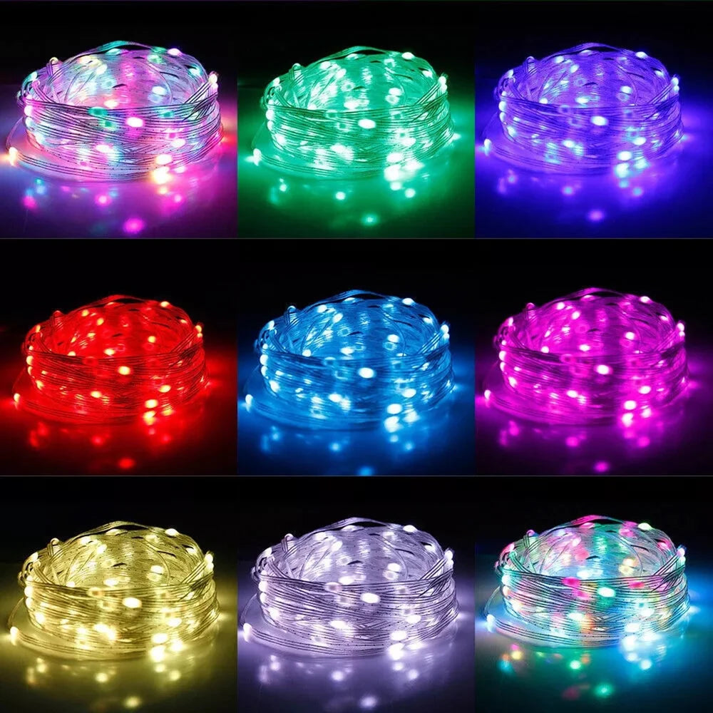 Led Fairy String Light Bluetooth APP RGB IC Smart RGB Multi Color LED Fairy Lights