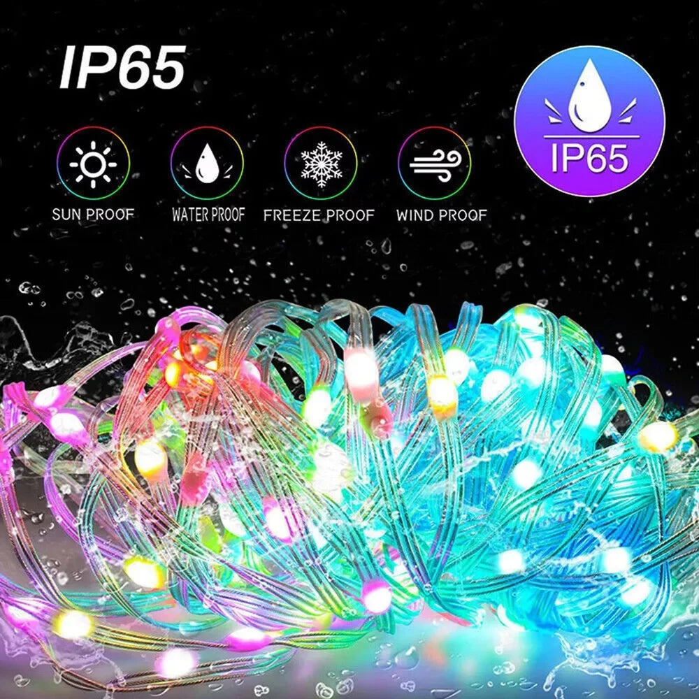 Led Fairy String Light Bluetooth APP RGB IC Smart RGB Multi Color LED Fairy Lights